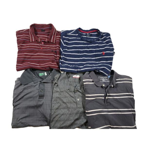 Nice Mens Collared Golf Shirt Lot Of 5 Mixed Brands And Colors Wrangler Polo LG - Picture 1 of 6